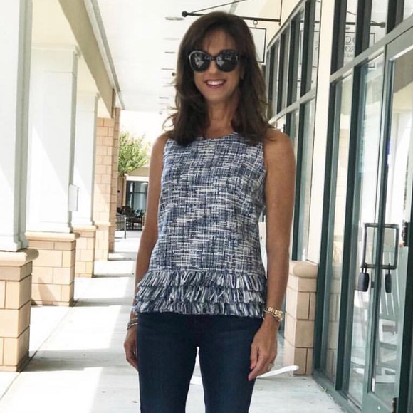 Julie Brown Tops - Tweed Fringe Top